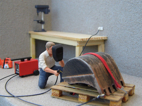 Cimodels 1:32 scale gas welder cutter workshop tools for diorama